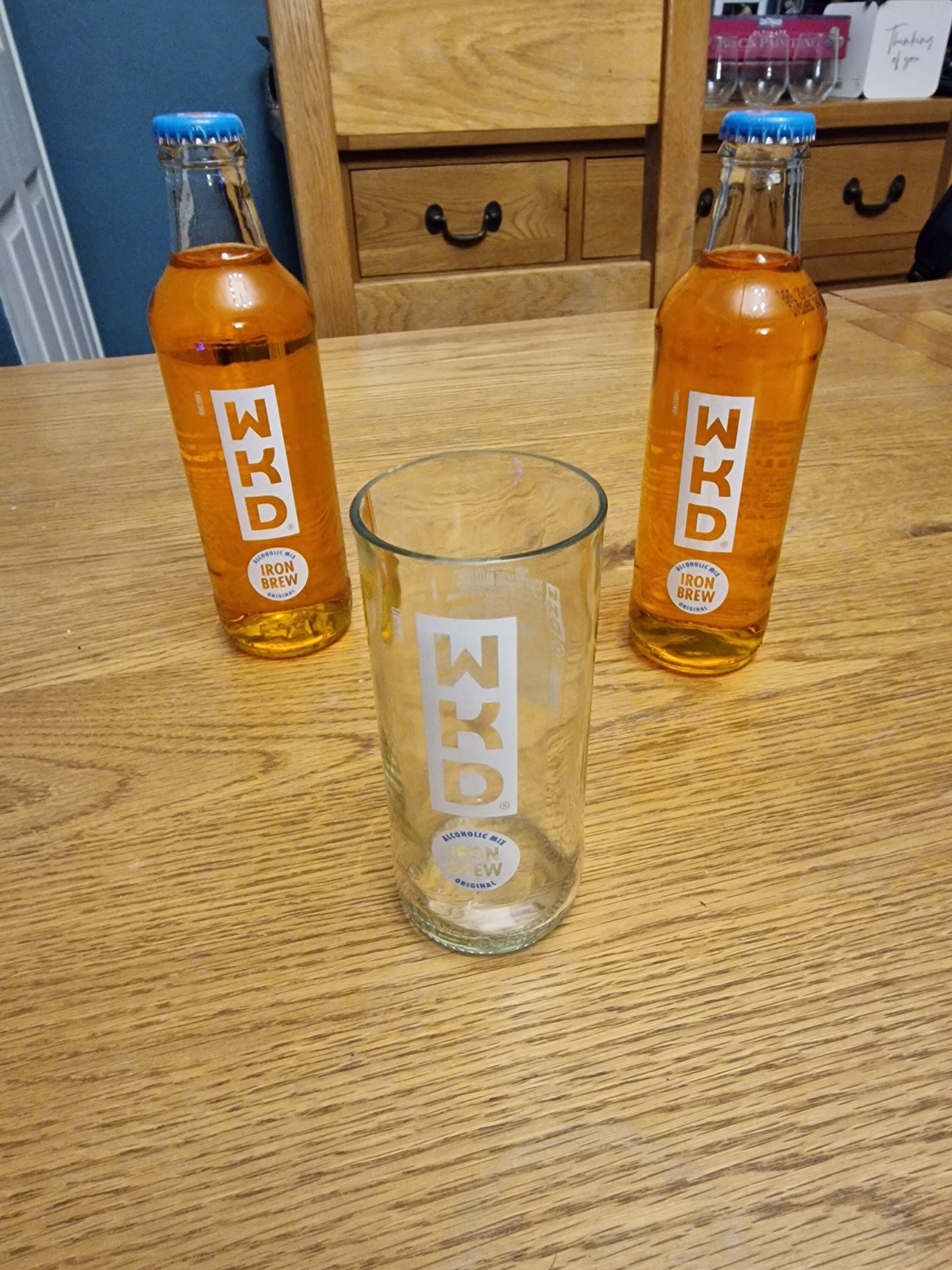 WKD Iron Brew upcycled bottle glass