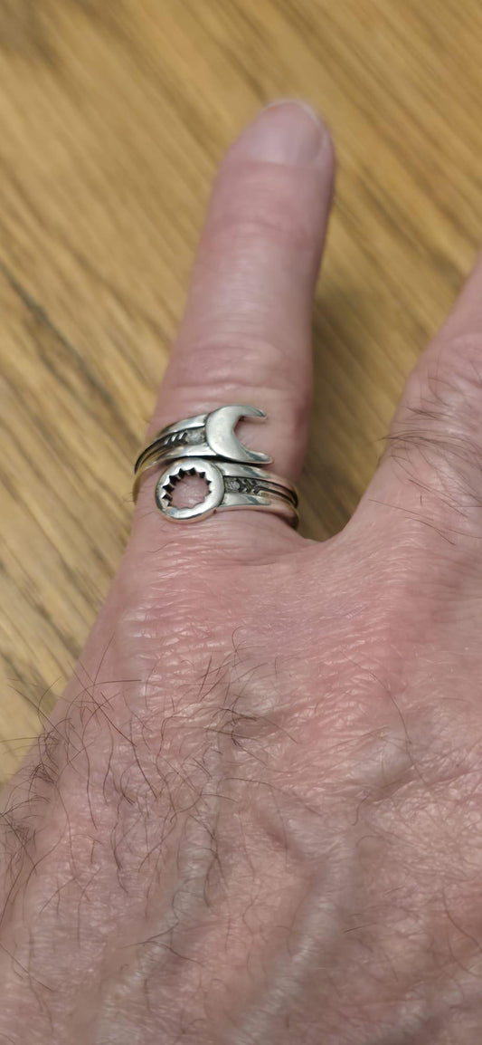 925 Silver Plated Wrench Ring