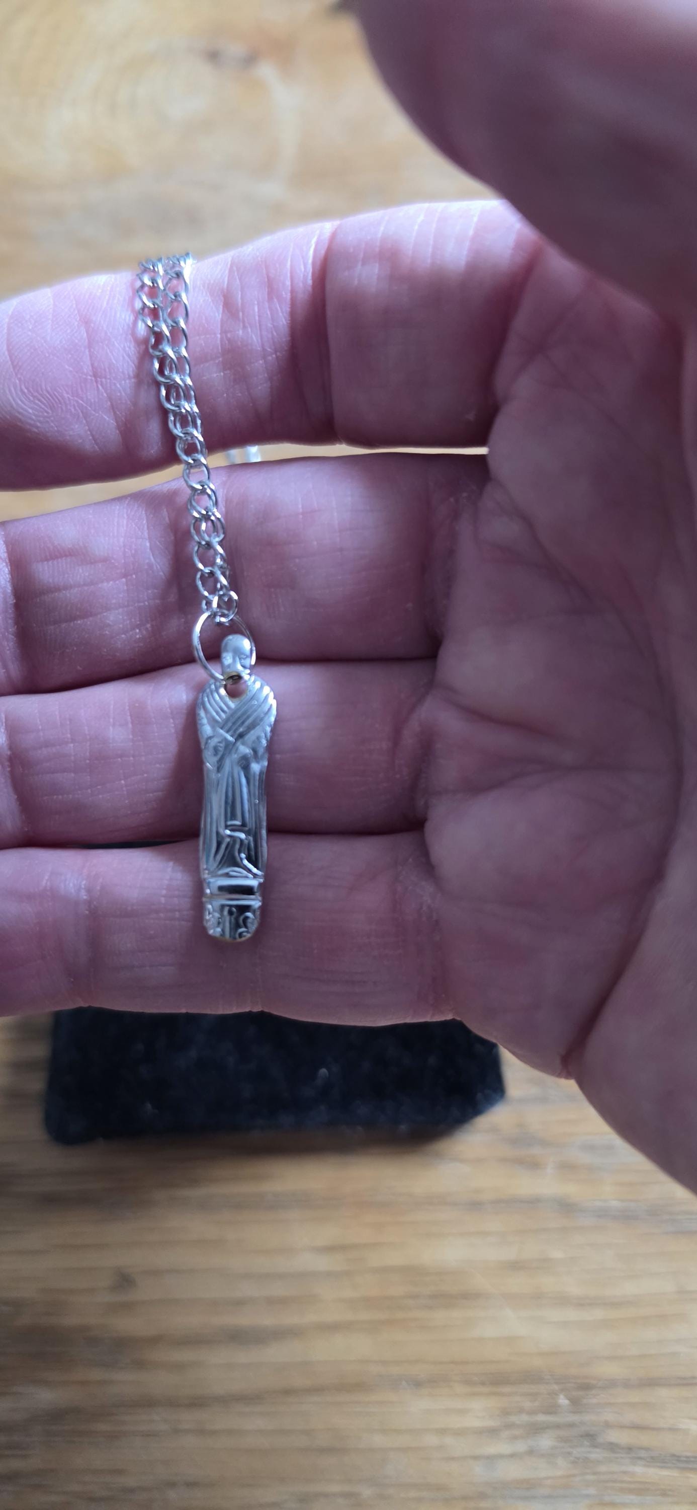 Silver Plated Antique Apostle Spoon Pendant with stainless steel chain