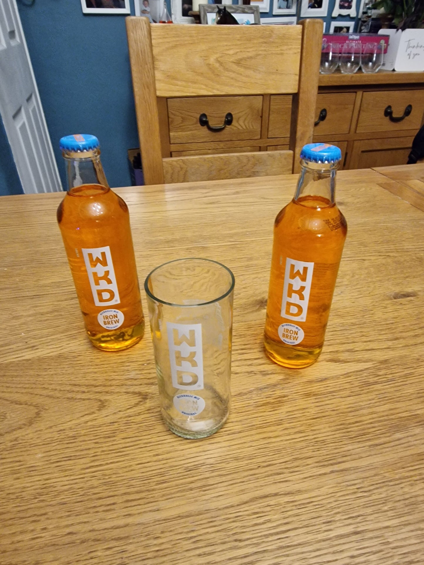WKD Iron Brew  upcycled bottle glass