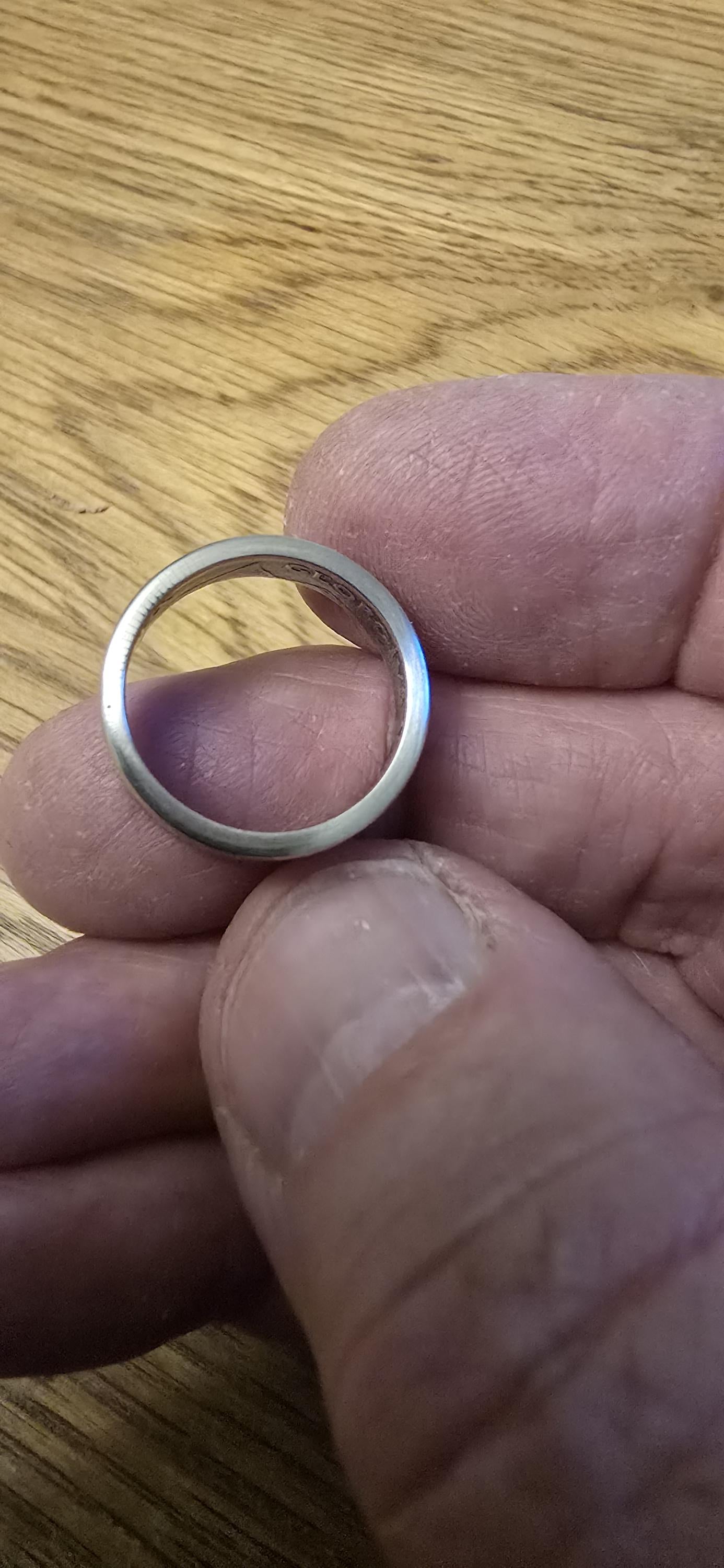1921 Silver One Shilling Coin Ring