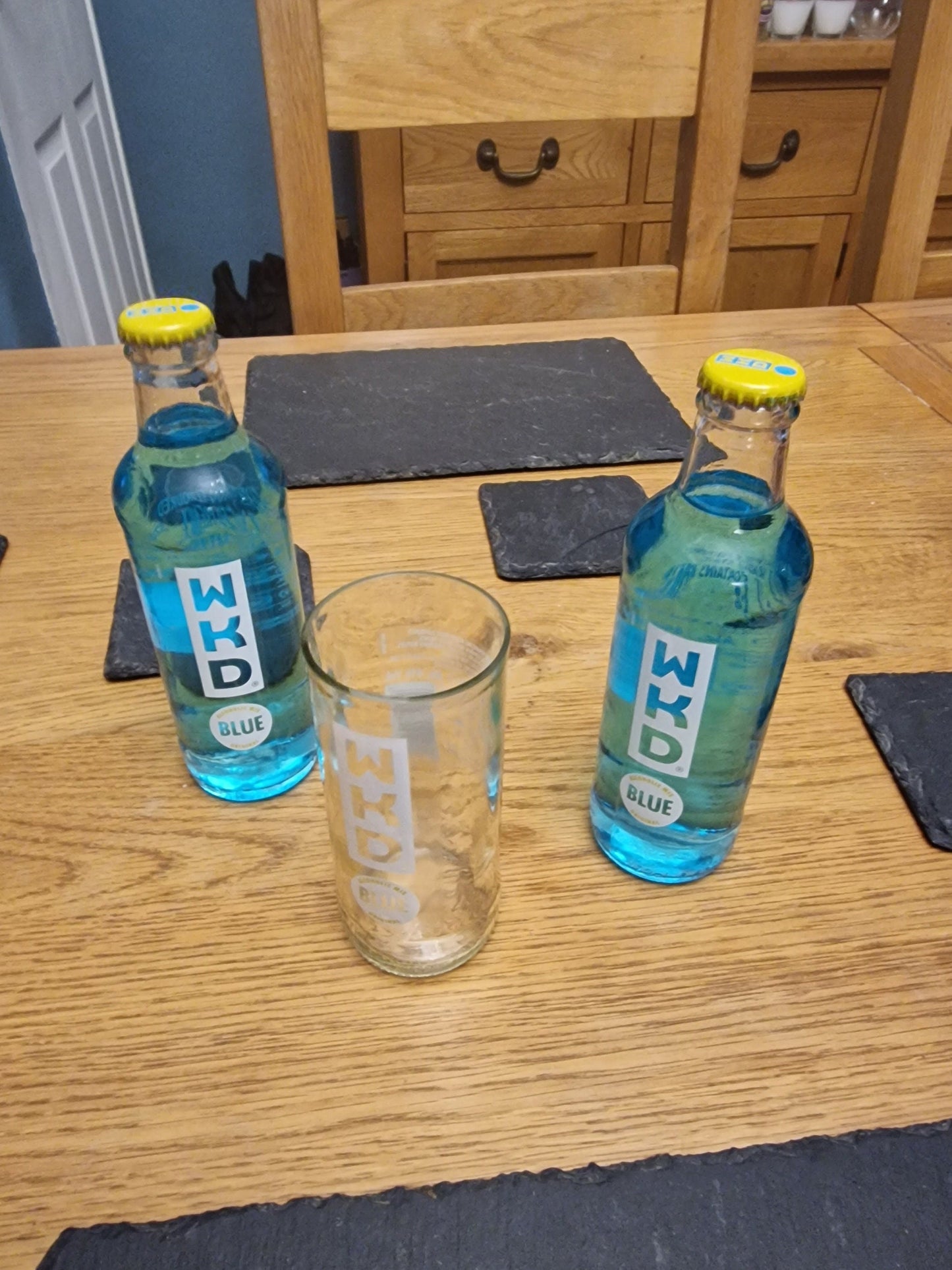 WKD Blue upcycled bottle glass