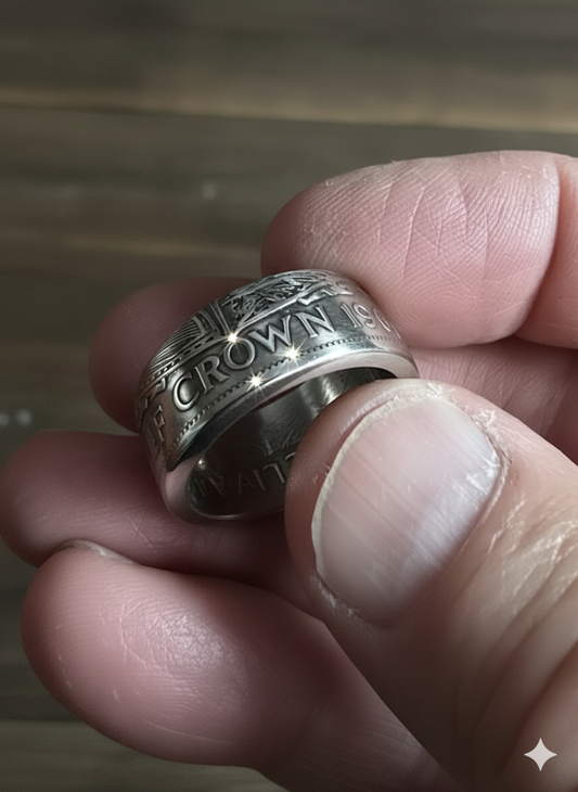 UK Half Crown Coin Ring