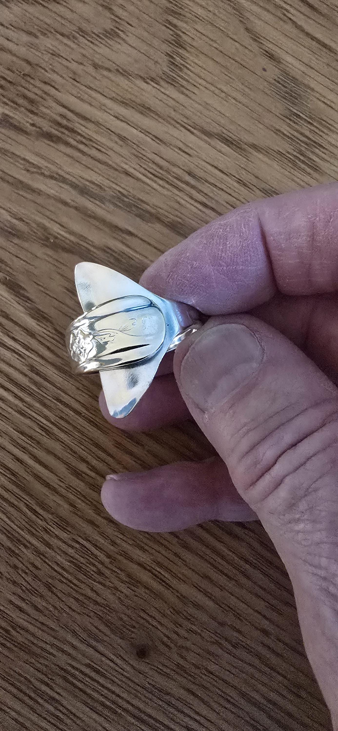Handmade Fishtail Silver Plated Spoon Ring