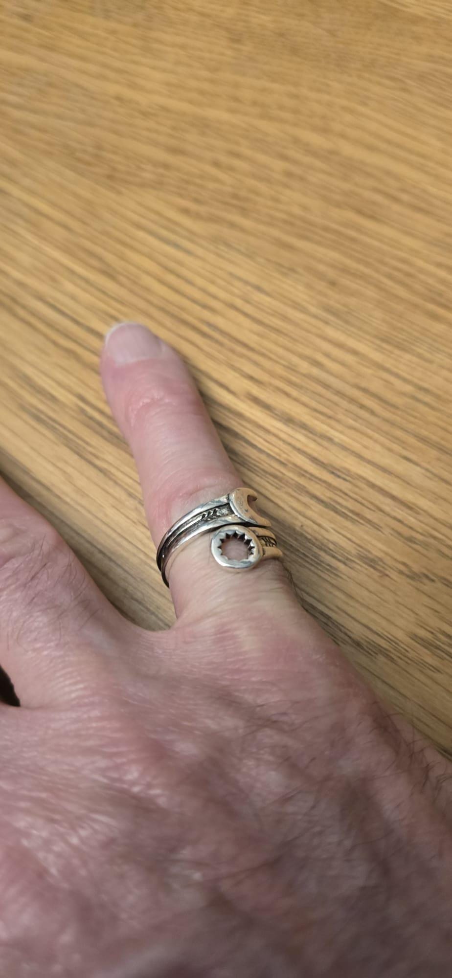 925 Silver Plated Wrench Ring