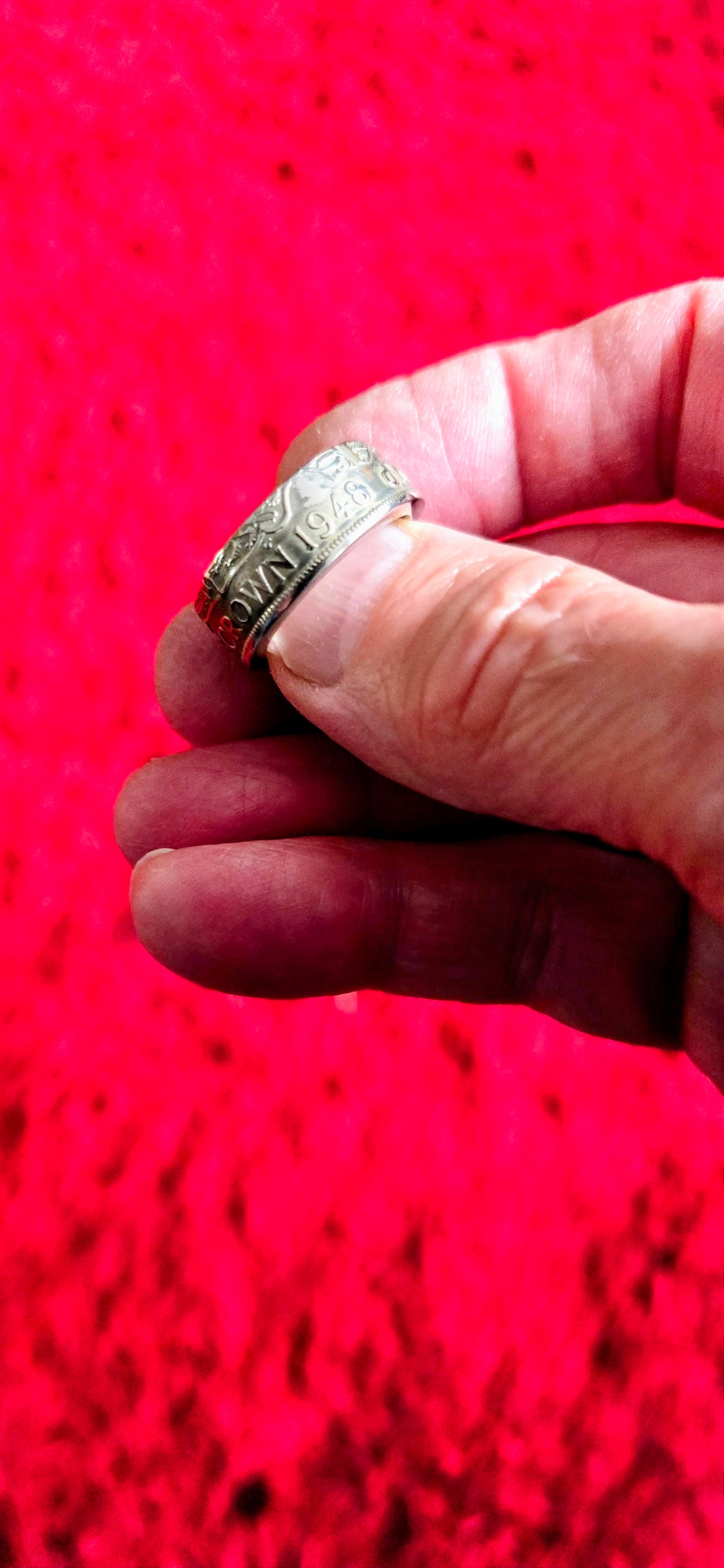 UK Half Crown Coin Ring