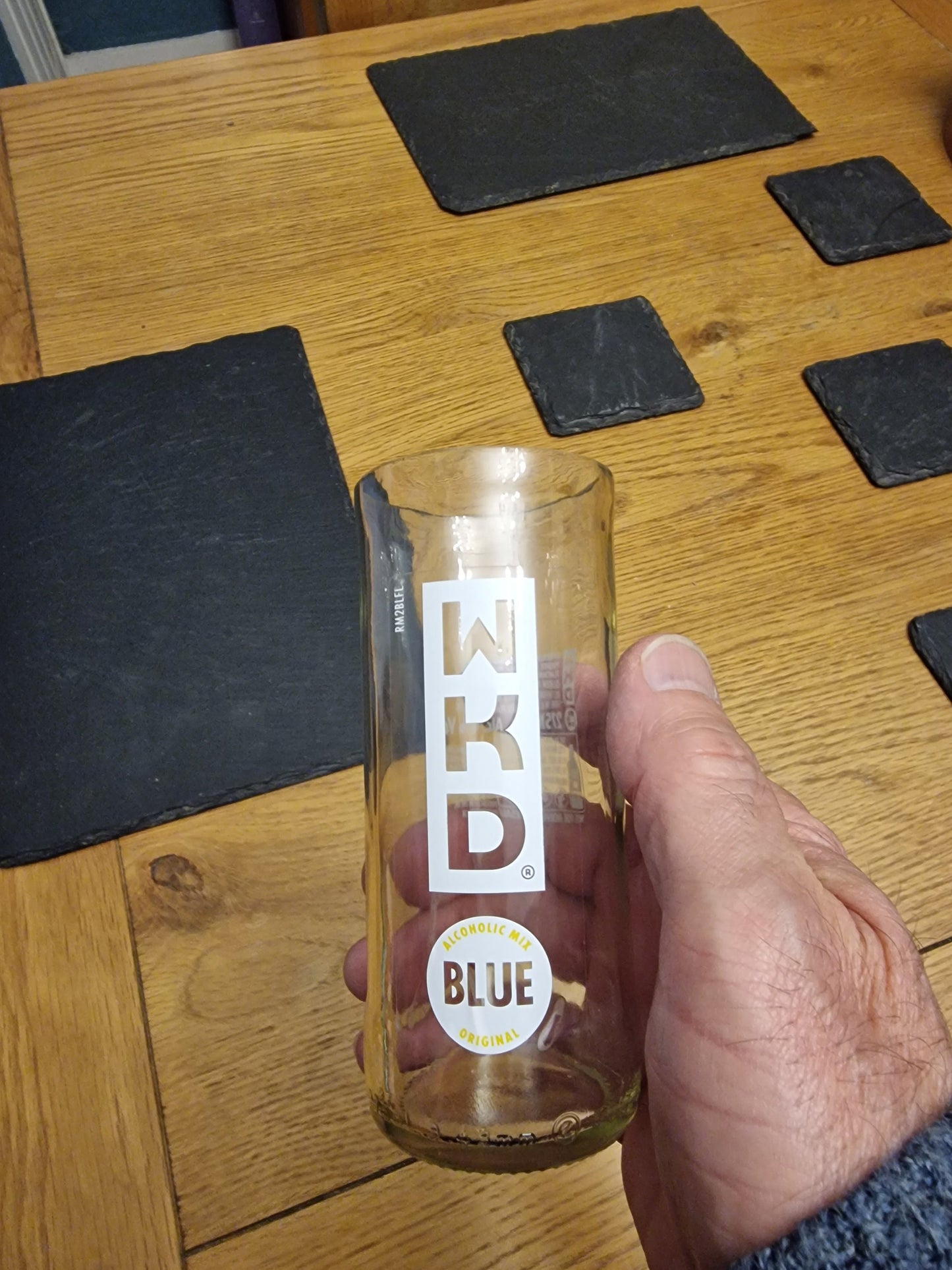 WKD Blue upcycled bottle glass