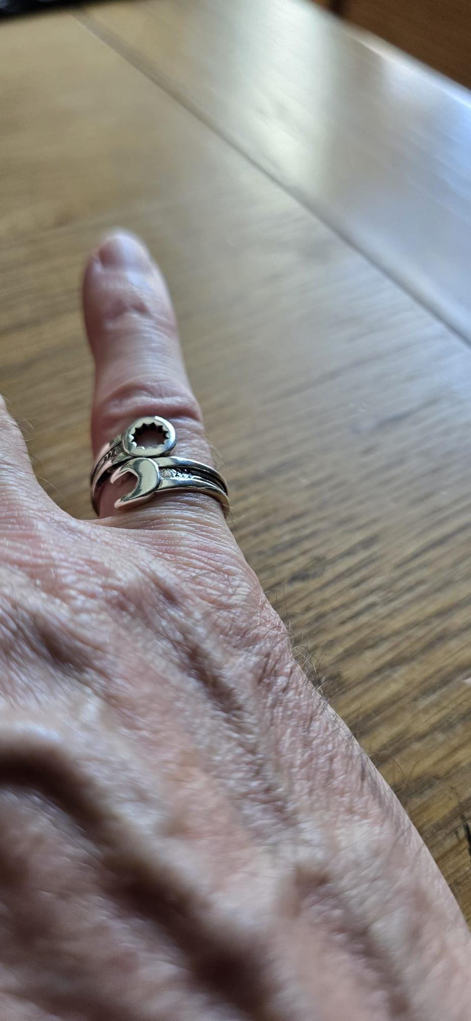 925 Silver Plated Wrench Ring