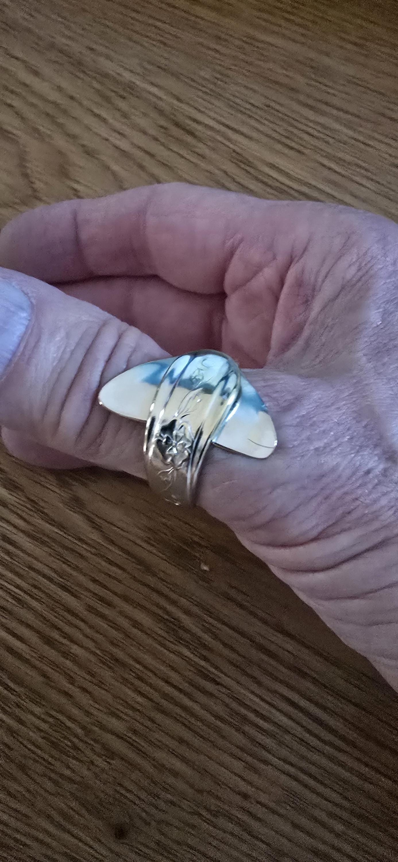 Handmade Fishtail Silver Plated Spoon Ring