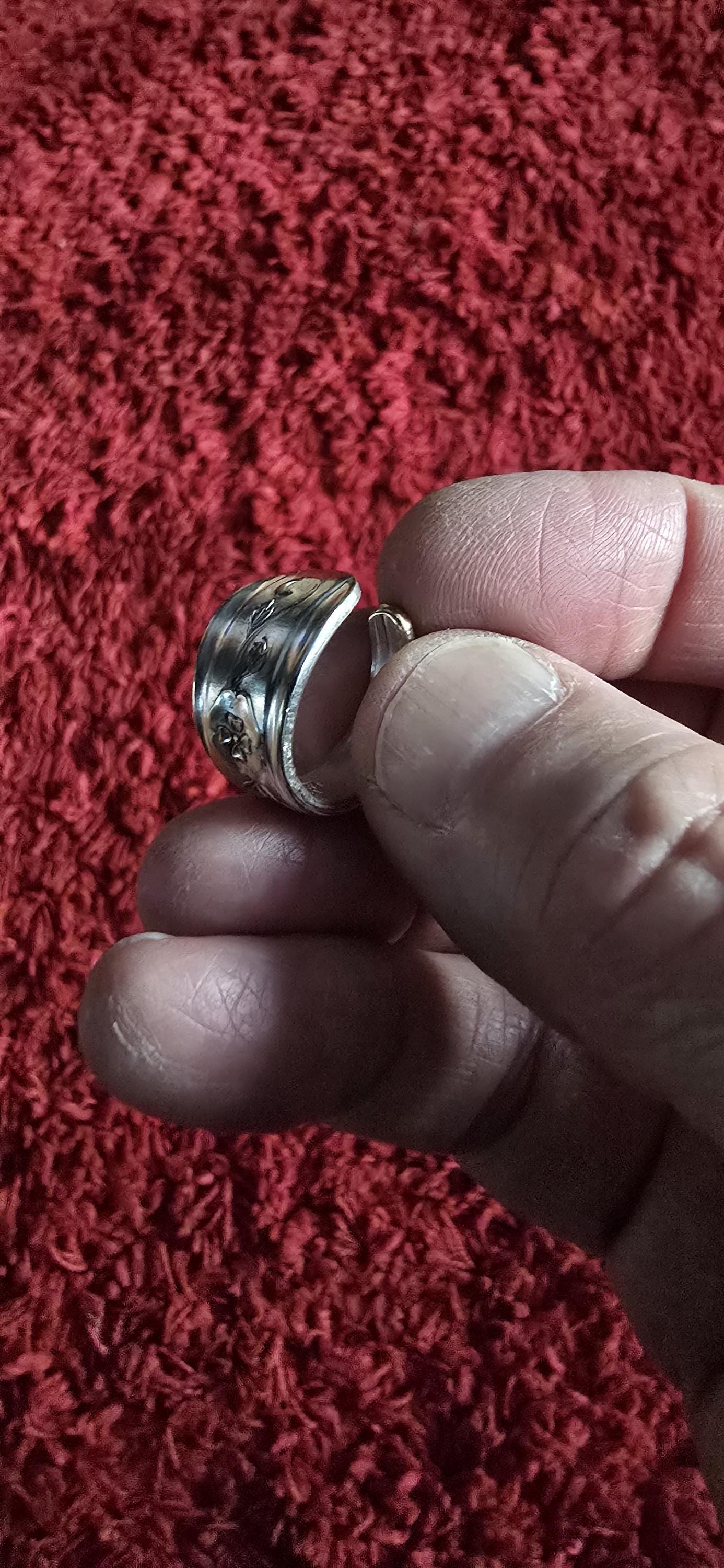 Silver plated spoon ring