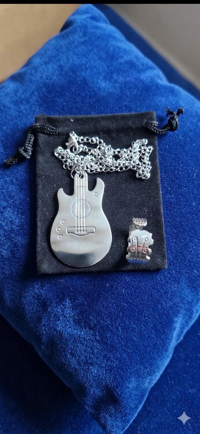 Rock 'n' Roll Upcycled Guitar Jewelry Set
