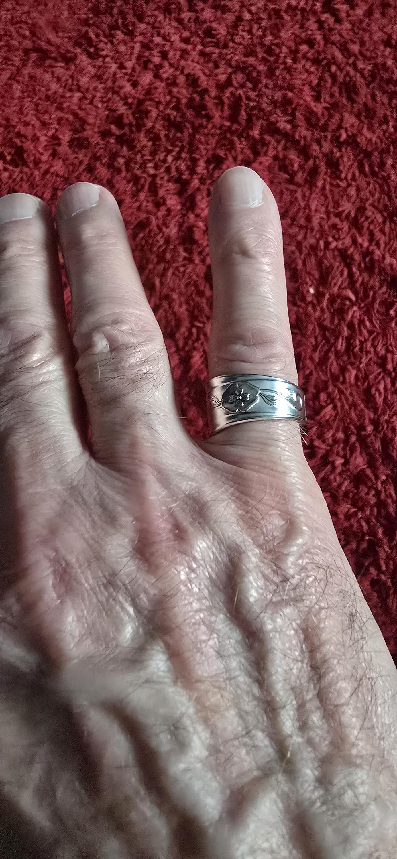 Silver plated spoon ring