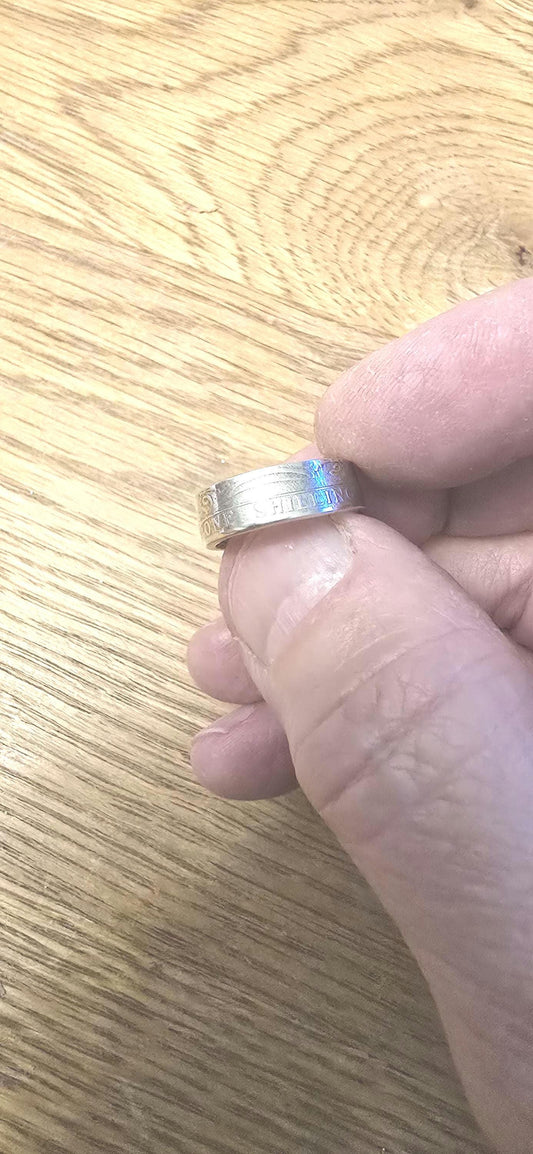 1921 Silver One Shilling Coin Ring