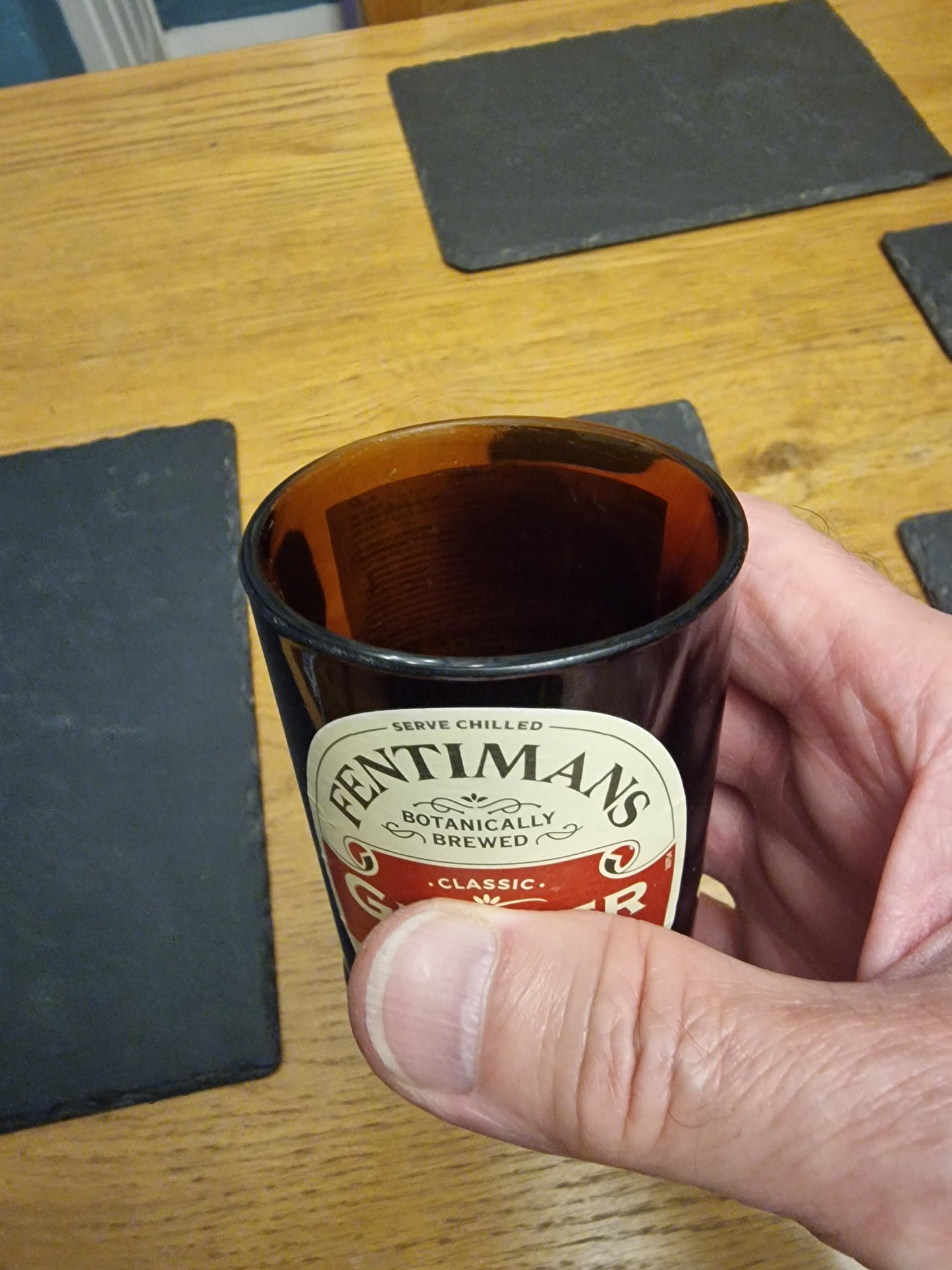Unique Ginger Beer Upcycled Bottle Glass