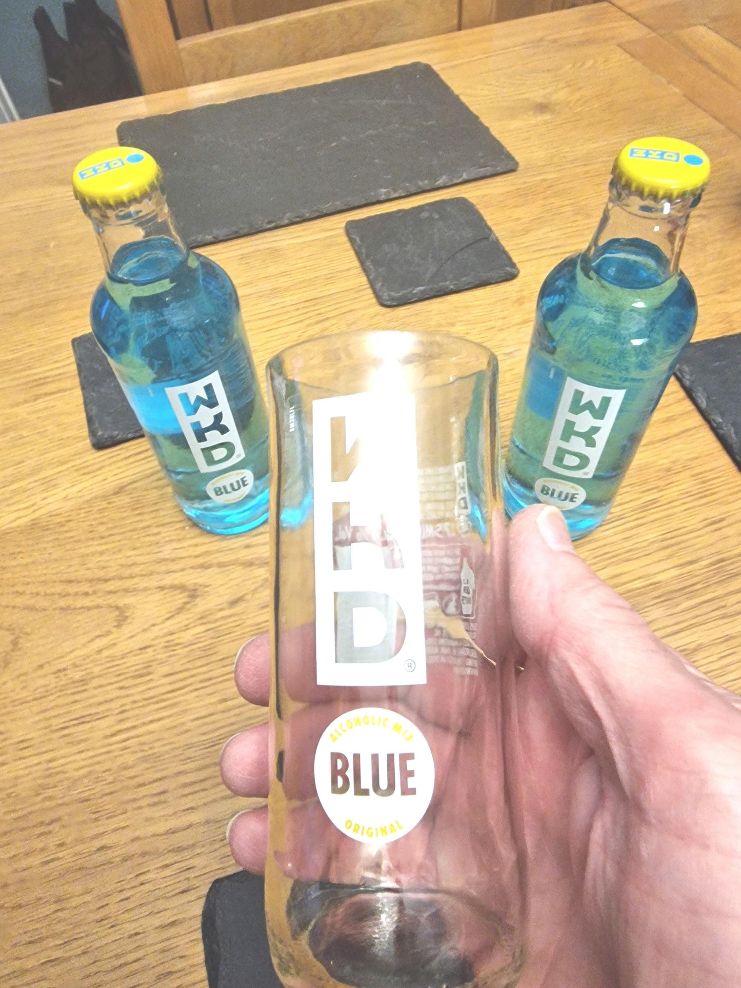 WKD Blue upcycled bottle glass