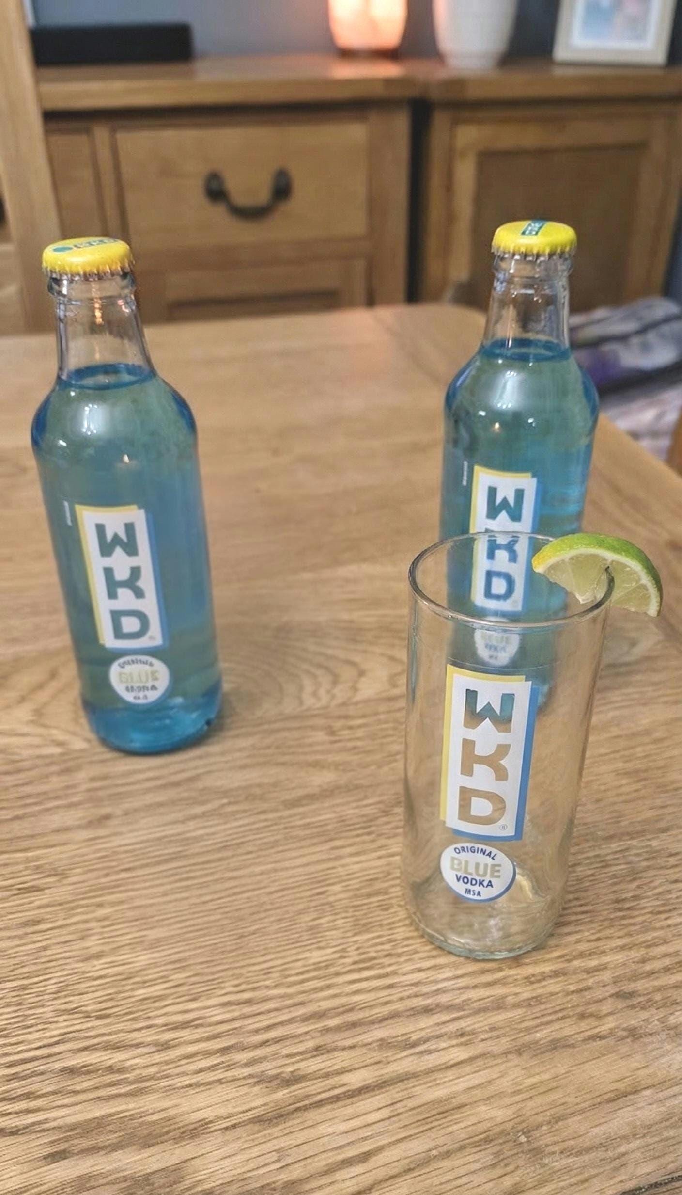 WKD Blue upcycled bottle glass