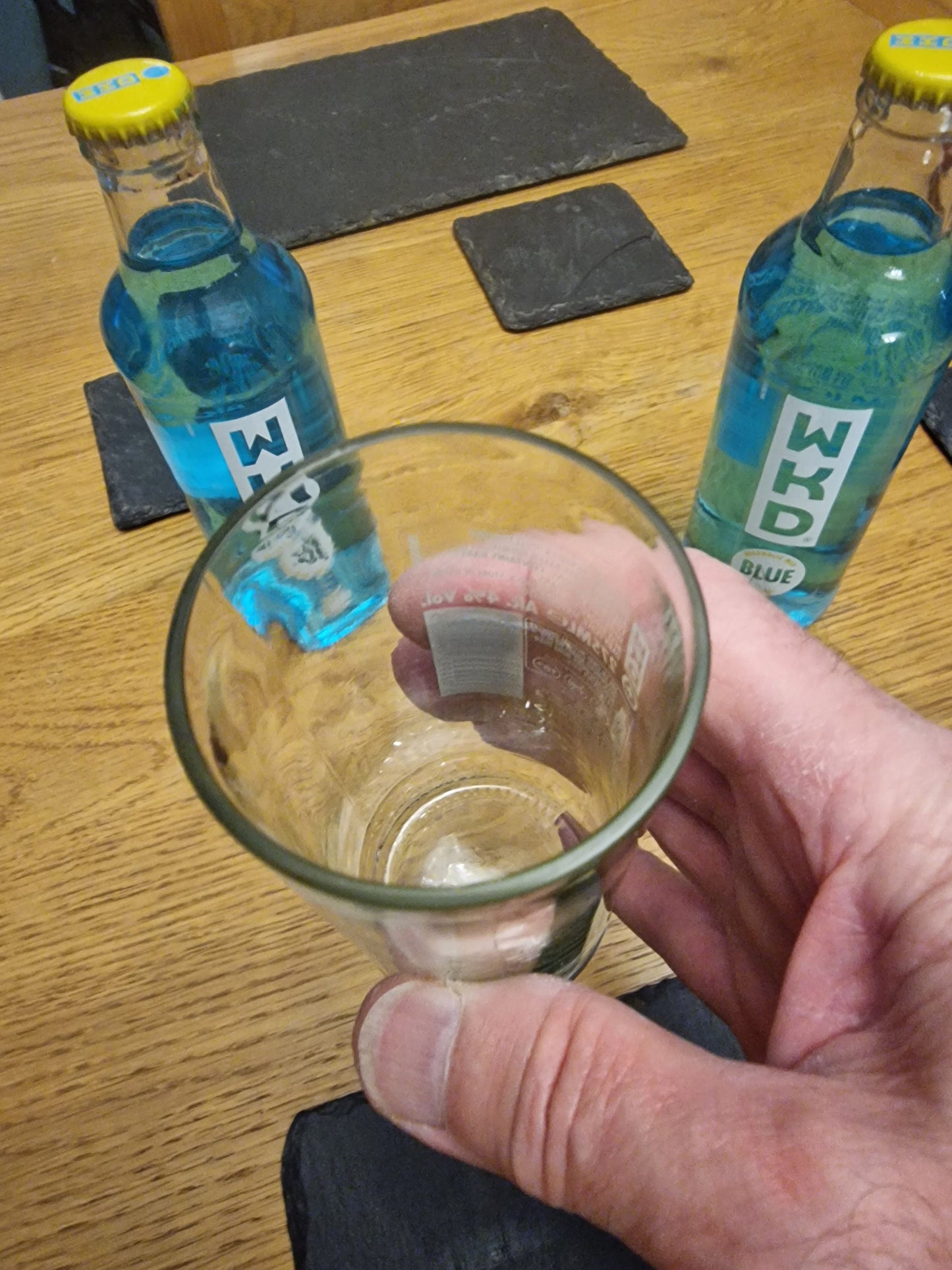 WKD Blue upcycled bottle glass