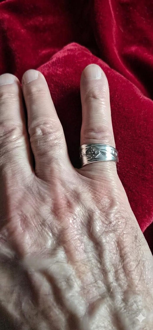 Silver plated spoon ring