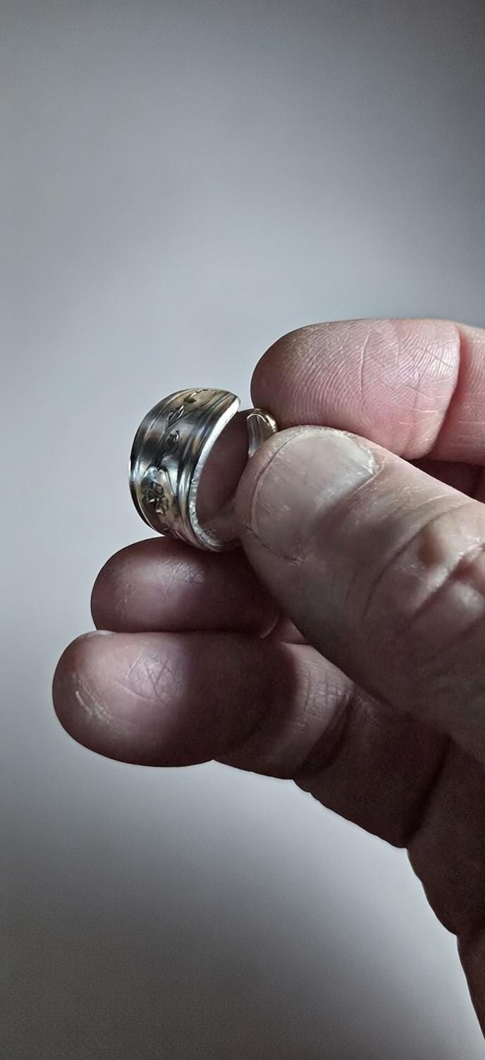 Silver plated spoon ring