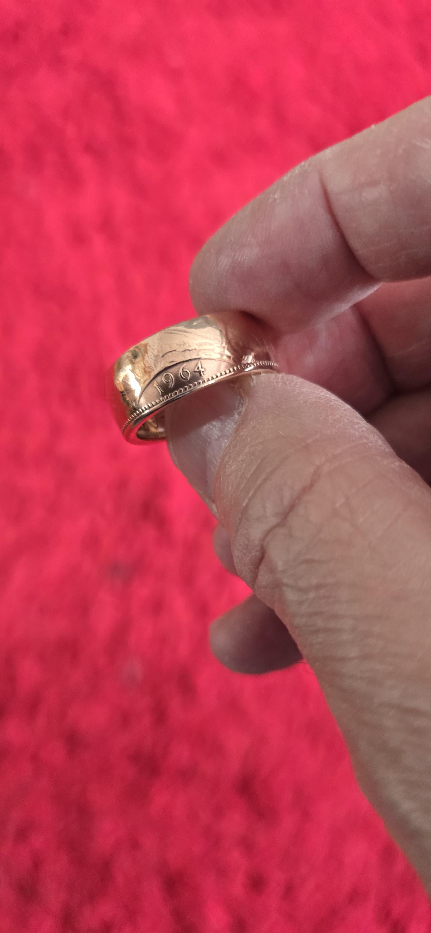 Old UK One Penny Coin ring