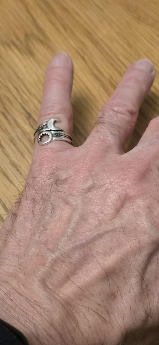 925 Silver Plated Wrench Ring