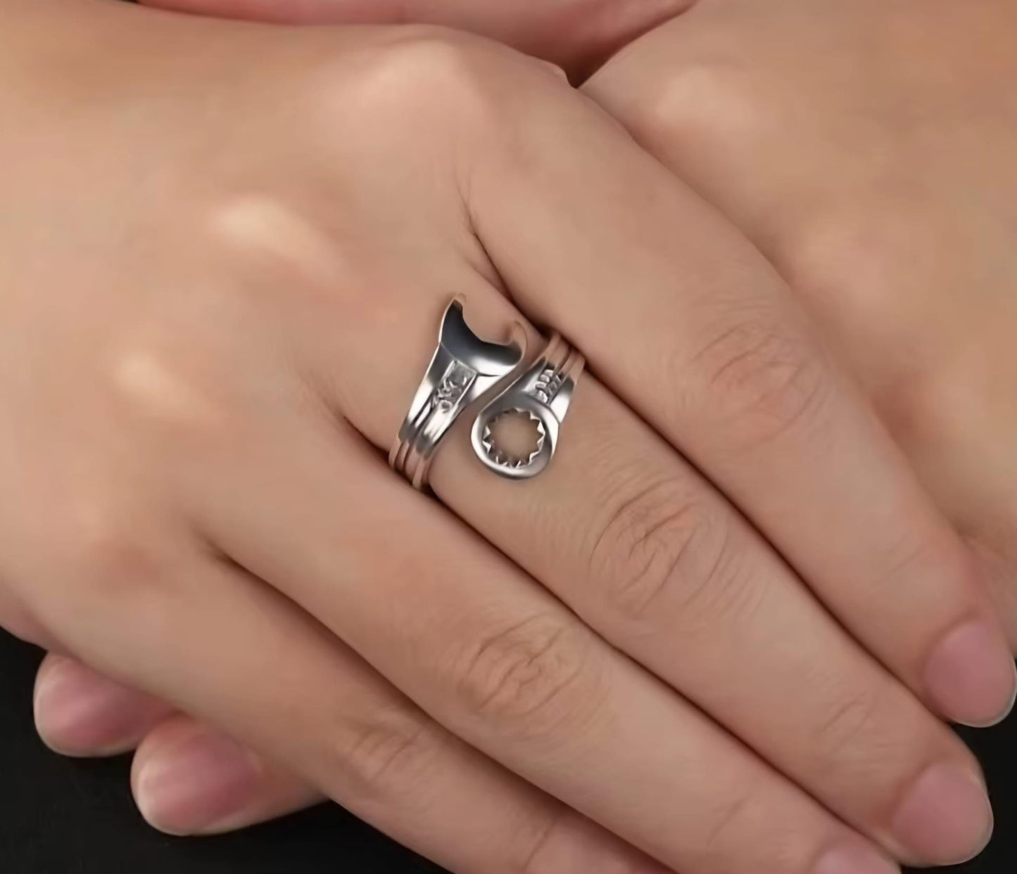 925 Silver Plated Wrench Ring