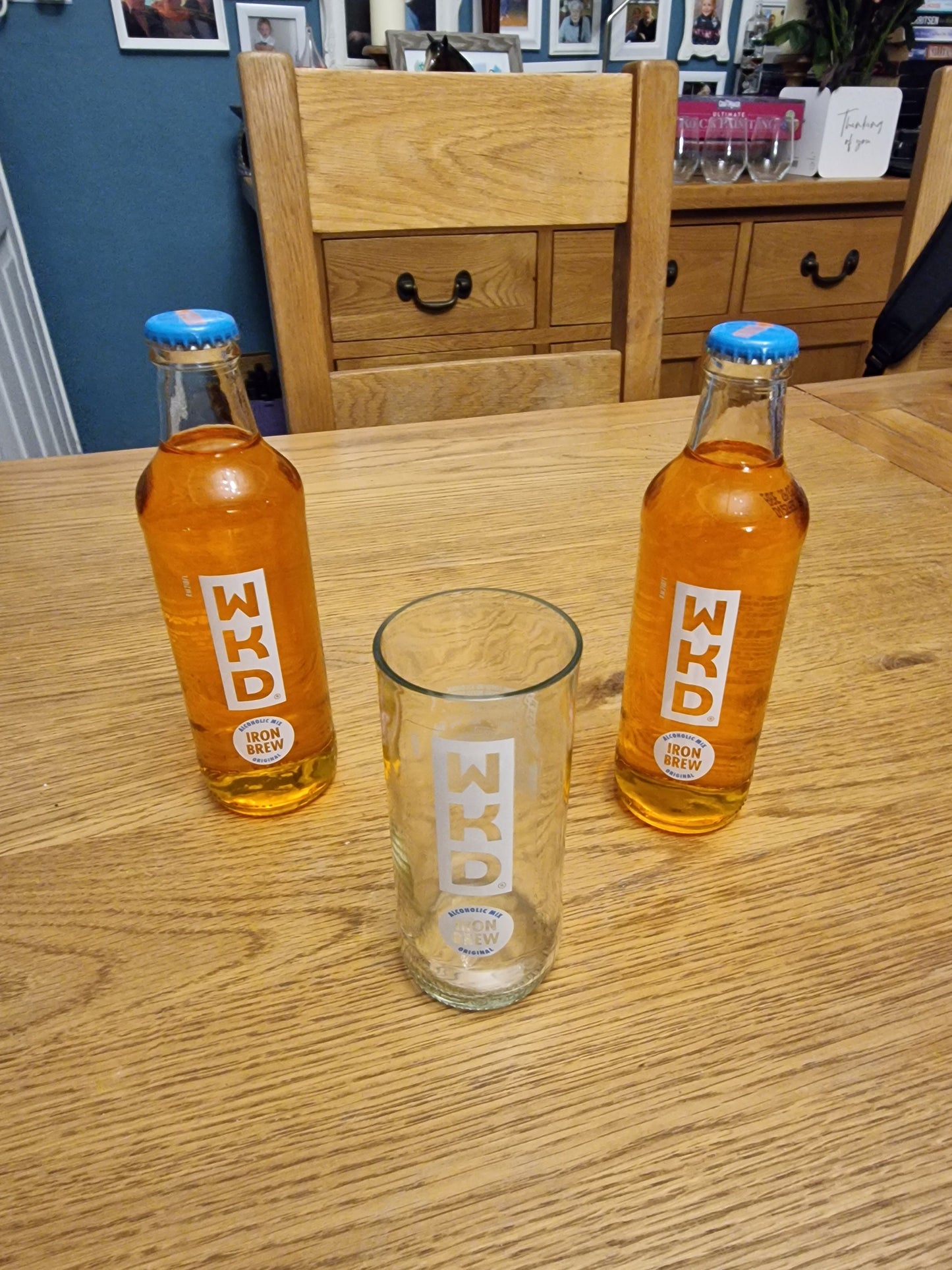 WKD Iron Brew  upcycled bottle glass