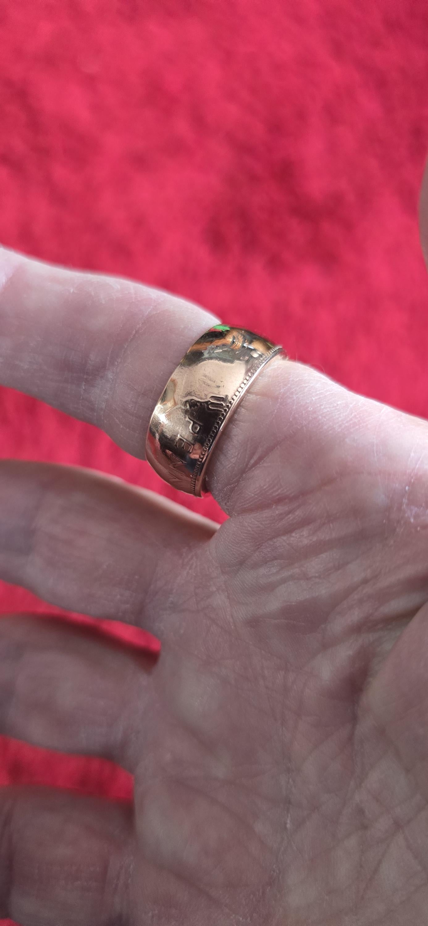 Old UK One Penny Coin ring