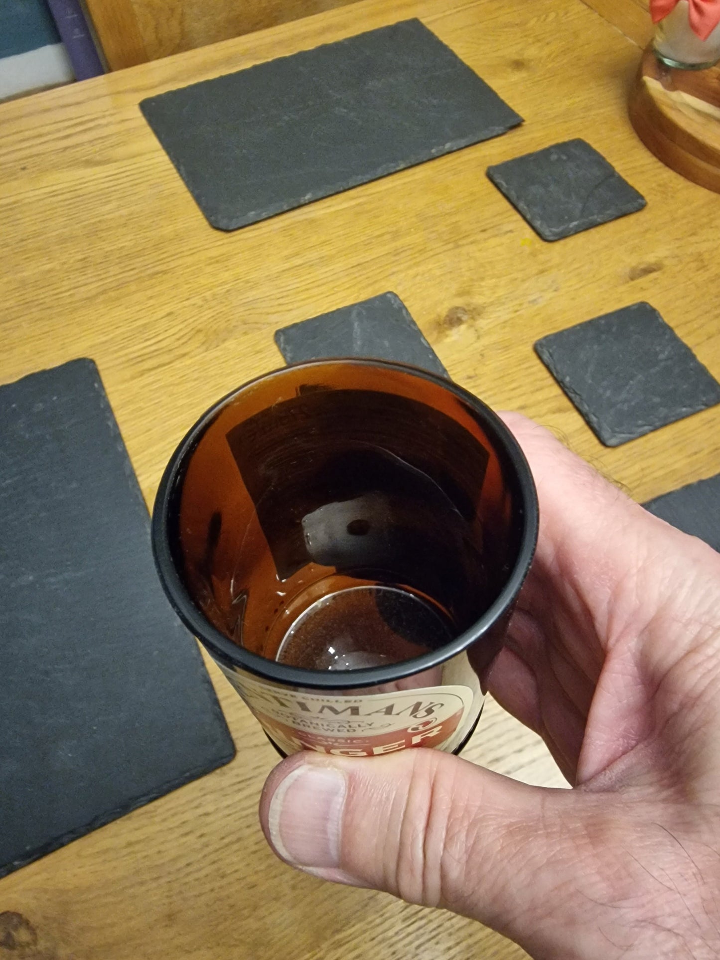 Unique Ginger Beer Upcycled Bottle Glass