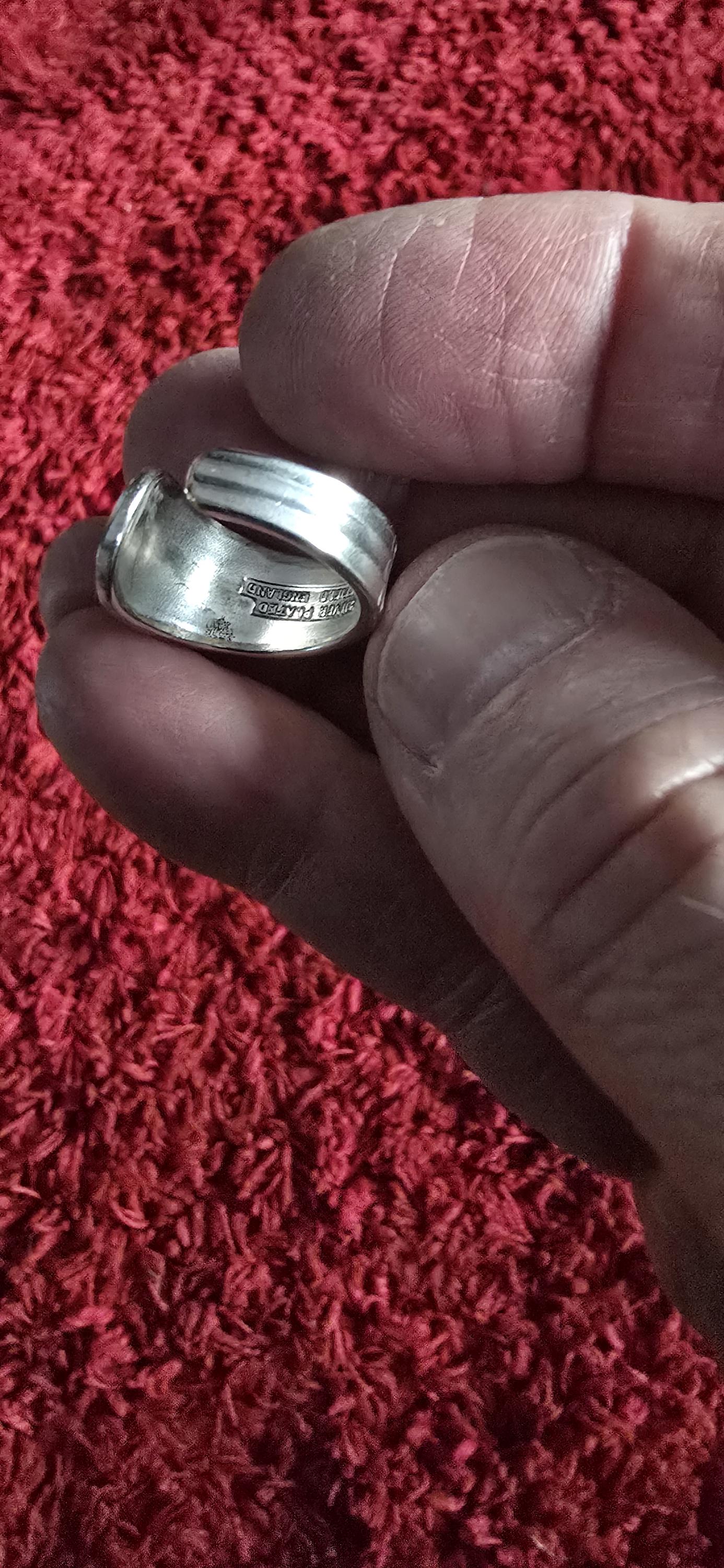 Silver plated spoon ring