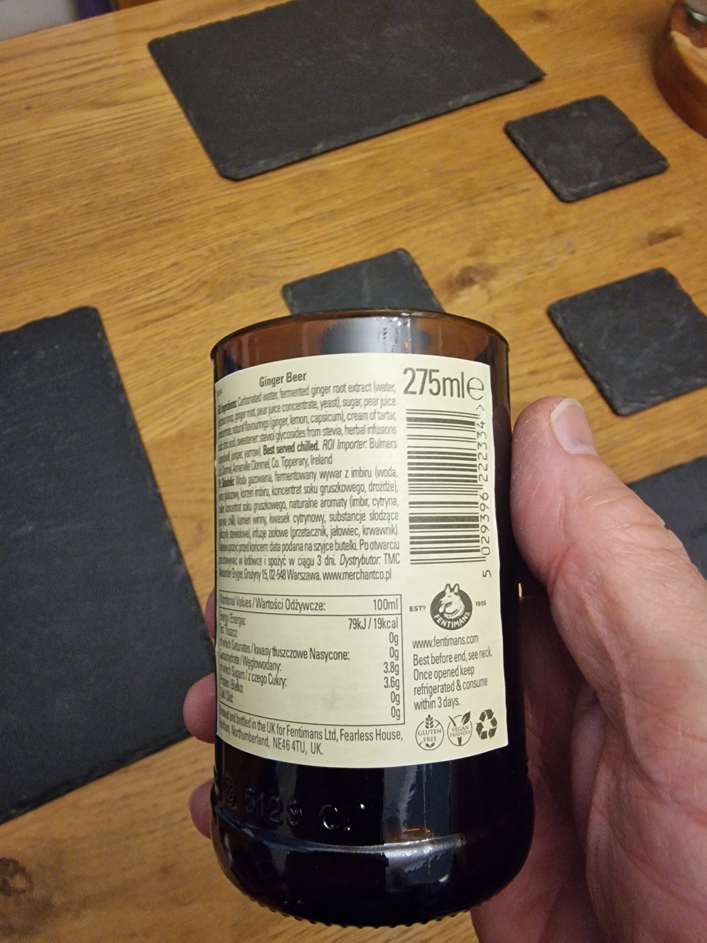 Unique Ginger Beer Upcycled Bottle Glass