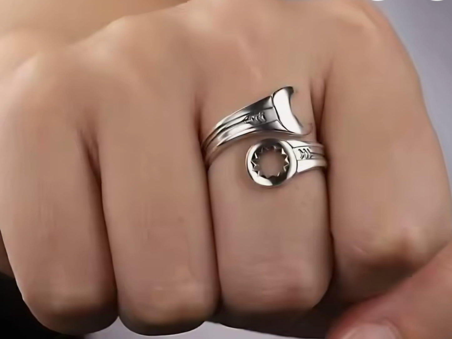 925 Silver Plated Wrench Ring